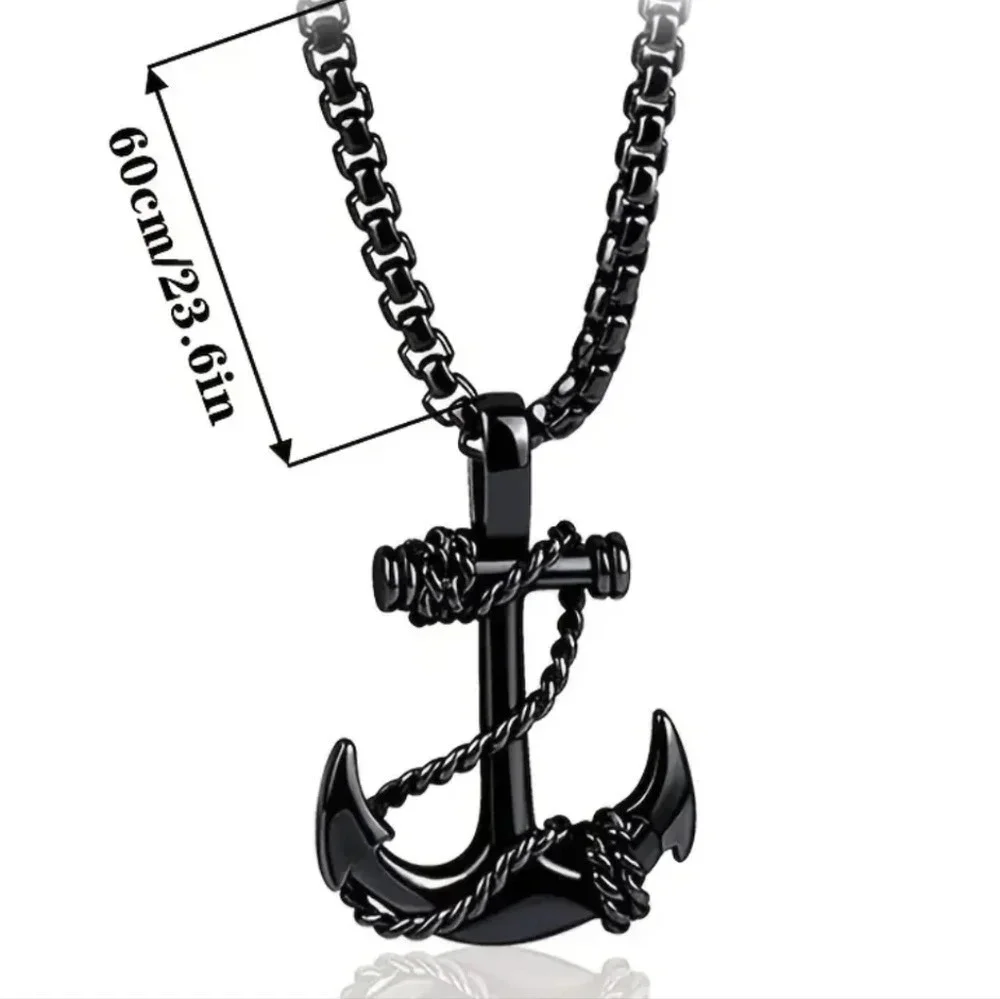 Pride Anchor nautical black color pendant and necklace Sam Smith sailors